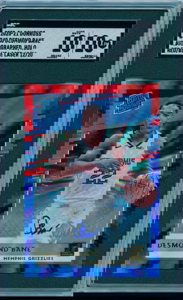 Desmond Bane 2020 Donruss Signatures Red Blue Laser #240 /20 SGC 10 RC