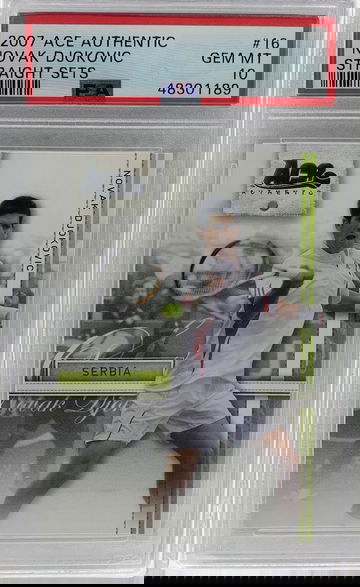 Novak Djokovic 2007 Ace Authentic 🎾 Straight Sets PSA 10 GEM MINT Rookie POP 28