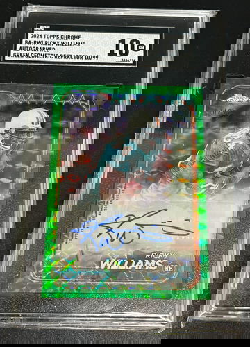 2024 Topps Chrome Ricky Willaism Geometric Green Auto /99 SGC 10