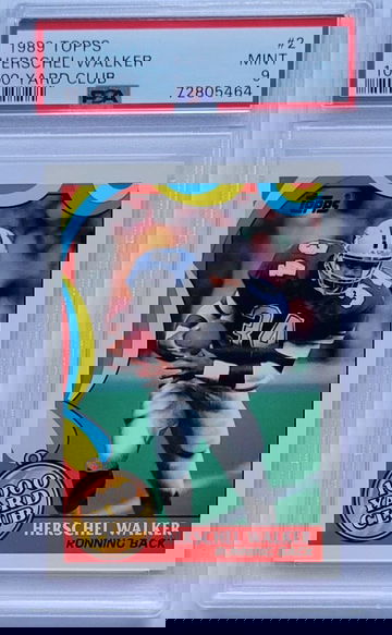 1989 TOPPS #2 HERSCHEL WALKER 1000 YARD CLUB PSA 9 MINT