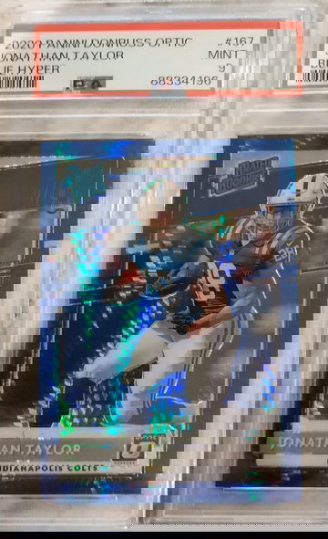 2020 Panini Donruss Optic Jonathan Taylor Blue Hyper Psa 9 Mint