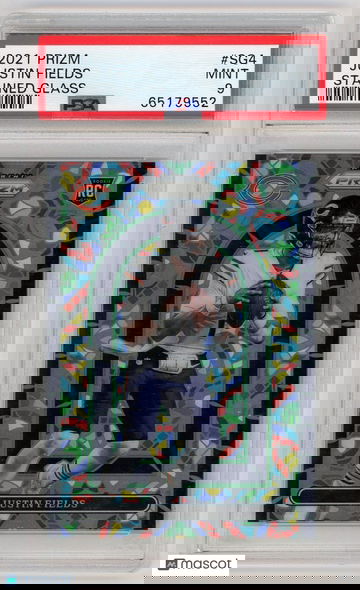 2021 Panini Prizm Stained Glass SSP Justin Fields #SG4 PSA 9