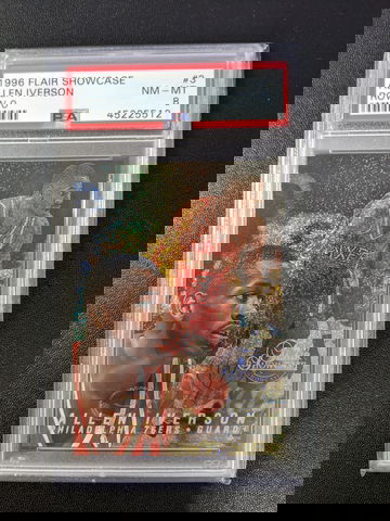 1996 Flair Showcase Row 0 #3 Allen Iverson PSA 8