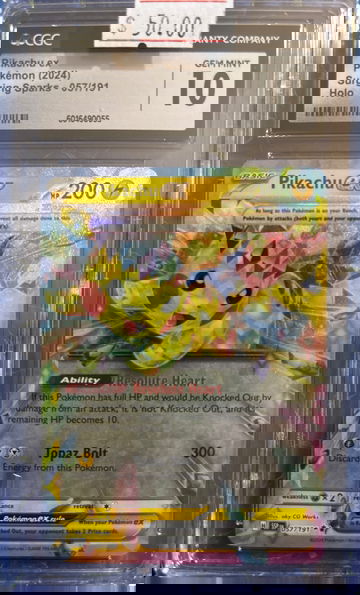 2024 Pokémon Pikachu ex Surging Sparks 057/191 CGC 10 Gem Mint