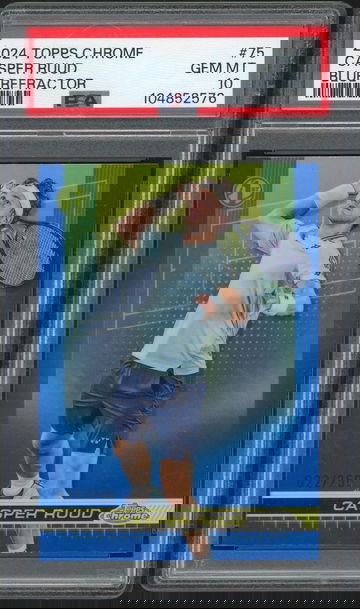 2024 Topps Chrome Blue Refractor Casper Ruud #75 /250 PSA 10