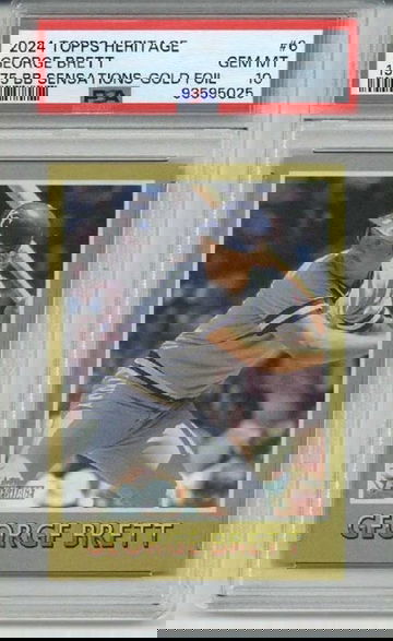 2024 TOPPS HERITAGE 1975 BB SENSATIONS GOLD FOIL #6 GEORGE BRETT PSA 10