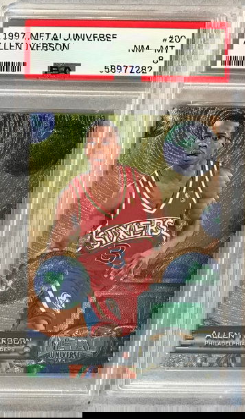 Allen Iverson 1997 Metal Universe #20 - PSA 8 NM-Mint - 76ers