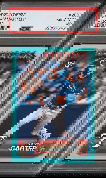 2024 TOPPS 280 EVAN CARTER AQUA RC PSA 10