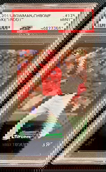 2011 Bowman Chrome MIKE TROUT #175 RC Rookie Card Angels PSA 9 MINT!