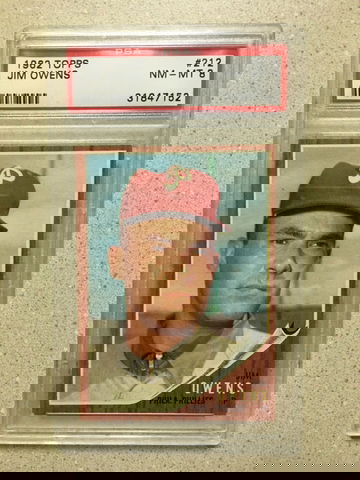 1962 Topps #212 Jim Owens PSA 8 NM-MT PHILLIES 