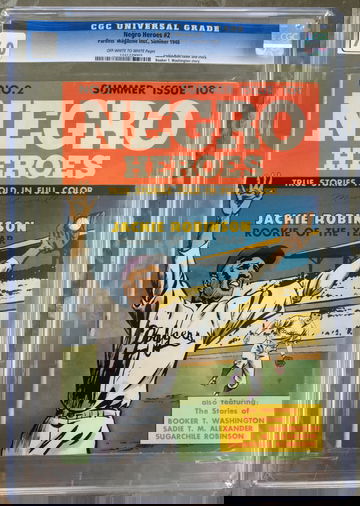 Negro Heroes #2 (1948) CGC 7.0 -- O/w to White pages; Jackie Robinson cover