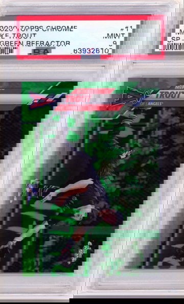 2020 Topps Chrome #1 Mike Trout SP-Green Refractor PSA 9 MINT!