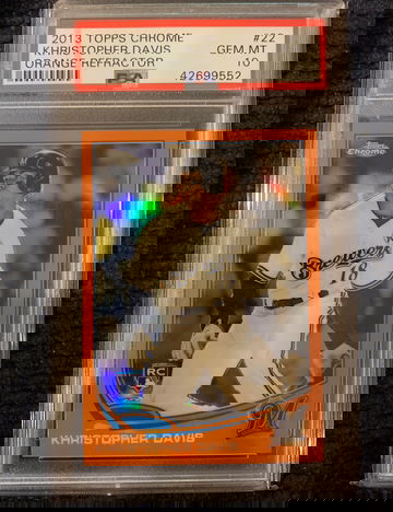 2013 Topps Chrome Orange Refractor Kristopher Davis Rookie psa 10