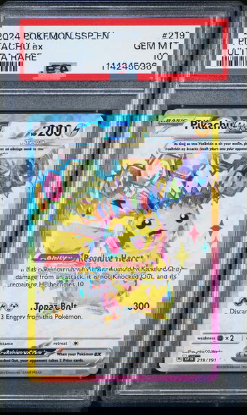 2024 Pokemon Scarlet and Violet Surging Sparks Ultra Rare Pikachu Ex #219 PSA 10