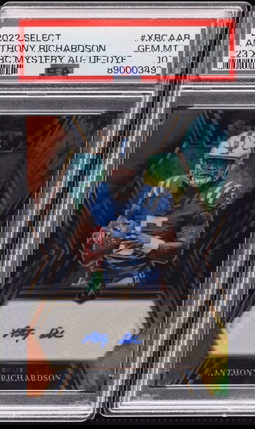 2022 Select Anthony Richardson 2023 XRC Tie-Dye Rookie Auto /25 PSA 10 Gem Mint
