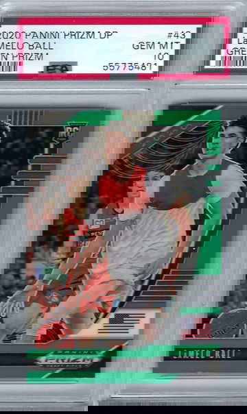 2020 Panini Prizm Draft Picks Green Prizm LaMelo Ball #43 *PSA 10* Charlotte Hornets