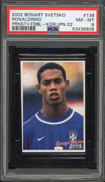 2002 Bonart Svetsko Ronaldinho World Cup Korea Japan PSA 8 POP 1
