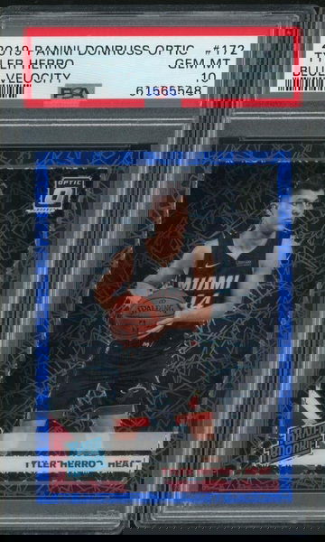 2019 Panini Donruss Optic Blue Velocity Tyler Herro #172 RC PSA 10