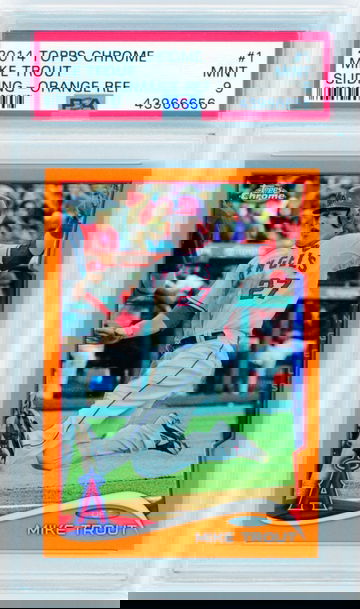 2014 Topps Chrome #1 Mike Trout Orange Refractor PSA9 Mint