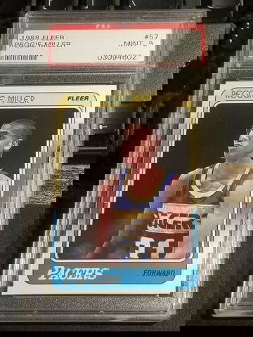 1988 Fleer #57 Reggie Miller RC PSA 9 Mint HOF Sharp