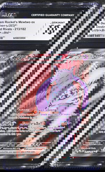 2025 Pokémon Destined Rivals Team Rocket's Mewtwo #213/182 ex Holo CGC 10