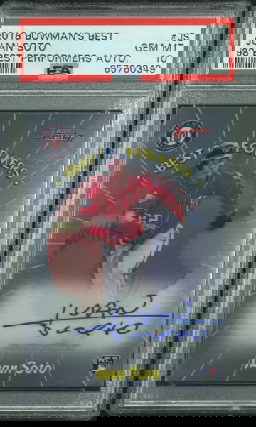 Juan Soto 2018 Bowman Bowman’s Best Performers  98BPA-JS Auto /100 Autograph Autographs PSA 10 Gem Mint