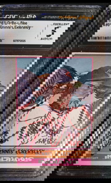 1976 o-pee-chee #98 Dennis Eckersley RC CGC 5 JSA Auto 10 