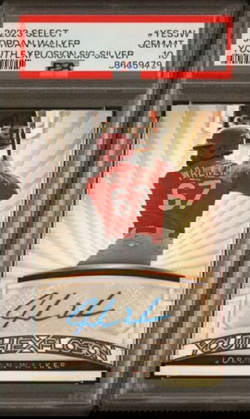 2023 Select JORDAN WALKER Silver Prizm Youth Explosion RC Auto /99 YES-JW PSA 10