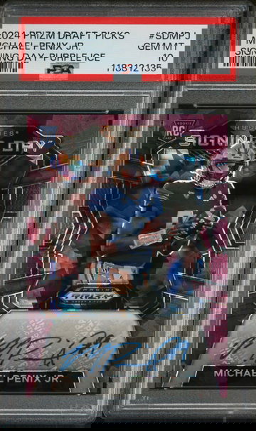 2024 Panini Prizm Draft Picks Signing Day Purple Ice Michael Penix Jr. #SDMPJ /99 PSA 10