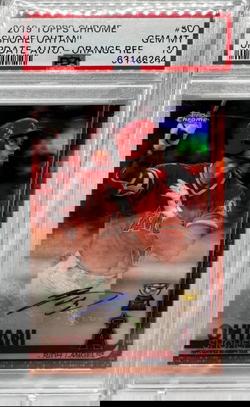 2019 TOPPS CHROME UPDATE ORANGE REFRACTOR SHOHEI OHTANI ROOKIE AUTO /25 PSA 10