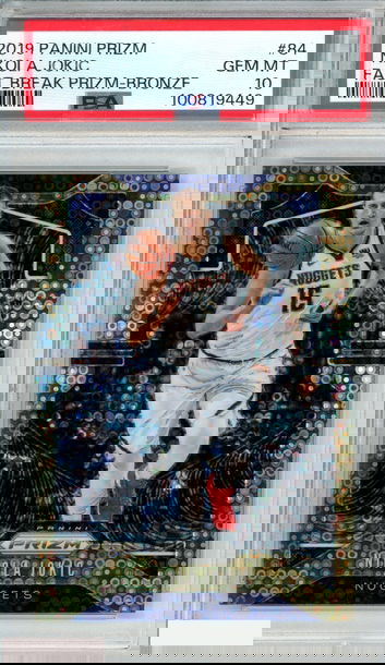 2019 PANINI PRIZM NIKOLA JOKIC #84 FAST BREAK BRONZE 12 OF 20 PSA 10 GEM MT