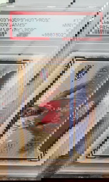 2003 Hoops Hot Prospects #1 Lebron James Cream of the Crop Insert RC PSA 9 MINT