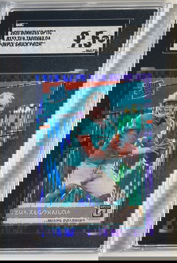 2020 Donruss Optic Tua Tagovailoa Purple Shock Prizm SGC 9.5