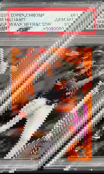 Sam Hilliard 2020 Topps Chrome Orange Wave /25 PSA 10