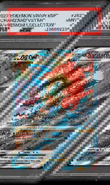 2022 Pokemon Sword and Shield Black Star Promo Ultra Premium Collection Charizard Vstar #SWSH262 PSA 9