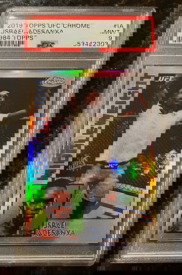 2019 Topps UFC Chrome Israel Adesanya 1984 Throwback Retro Refractor PSA 9