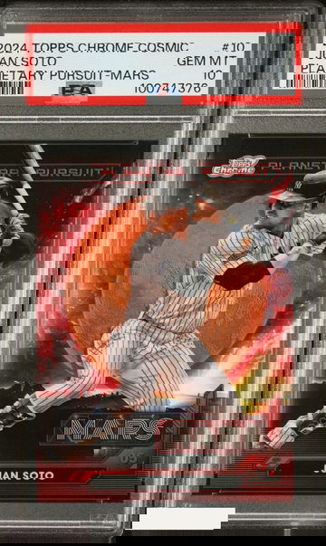 2024 TOPPS CHROME COSMIC PLANETARY PURSUIT JUAN SOTO #10 MARS PSA 10 GEM MT