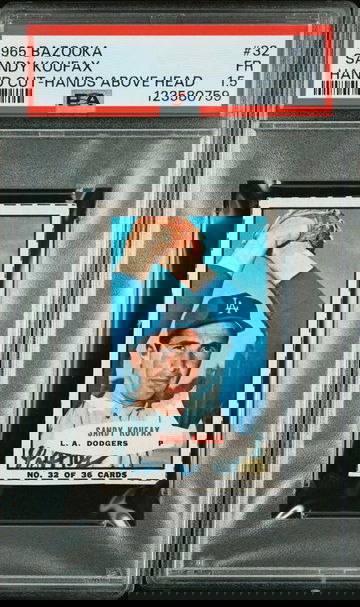 1965 Bazooka Hand Cut-Hands Above Head Sandy Koufax #32 PSA 1.5