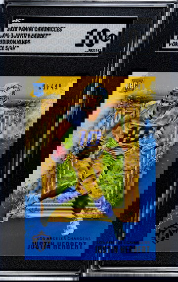 2020 Panini Chronicles GK-3 Justin Herbert Gridiron Kings Purple 5/49 SGC 10 GEM MINT! RC POP 2!