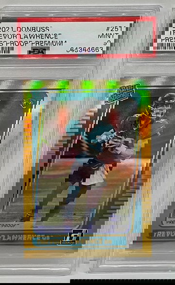 2021 Donruss Trevor Lawrence Press Proof Premium PSA 9