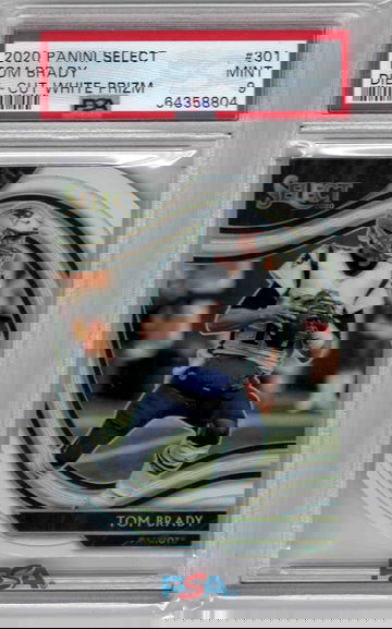 2020 Panini Select Tom Brady Die-Cut White Prizm #301 Mint 9