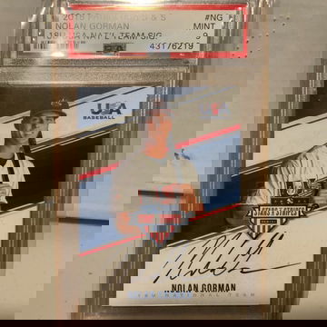 Nolan Gorman 2018 USA Autograph /499 PSA 9