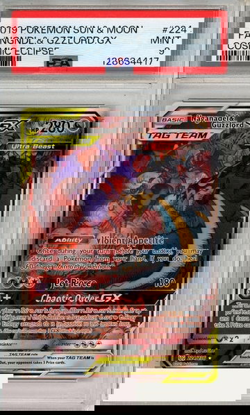 2019 POKEMON SUN MOON COSMC ECLIPSE FA NGNDL GZZLORD GX #224 PSA 9