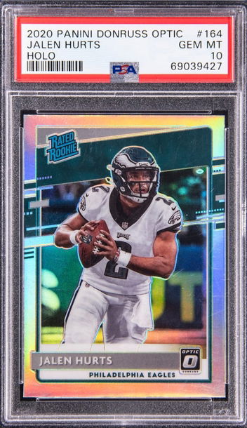 2020 Donruss Optic Holo Jalen Hurts #164 RC PSA 10