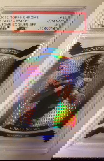 2012 Topps Chrome Russell Wilson Red Zone Rookies Refractor PSA 10