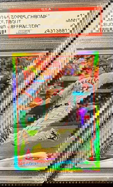 2014 Topps Chrome Mike Trout SLIDING-REFRACTOR #1 PSA 9💎