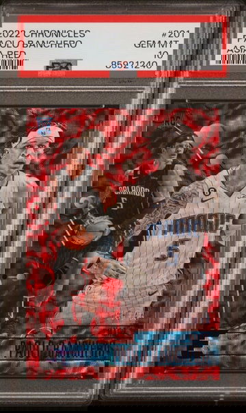 2022 Panini Chronicles Essentials Paolo Banchero Asia Red RC 46/48 PSA 10 GEM MINT