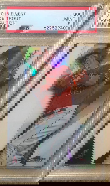 2015 Topps Finest Mike Trout Refractor PSA 9 Mint