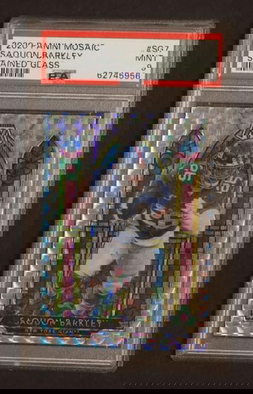 2020 Panini Mosaic Stained Glass Saquon Barkley #SG7 PSA 9