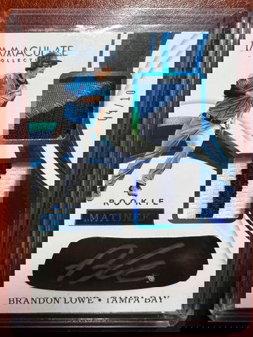 2019 National Treasures Rookie Matinee Brandon Lowe Auto /10